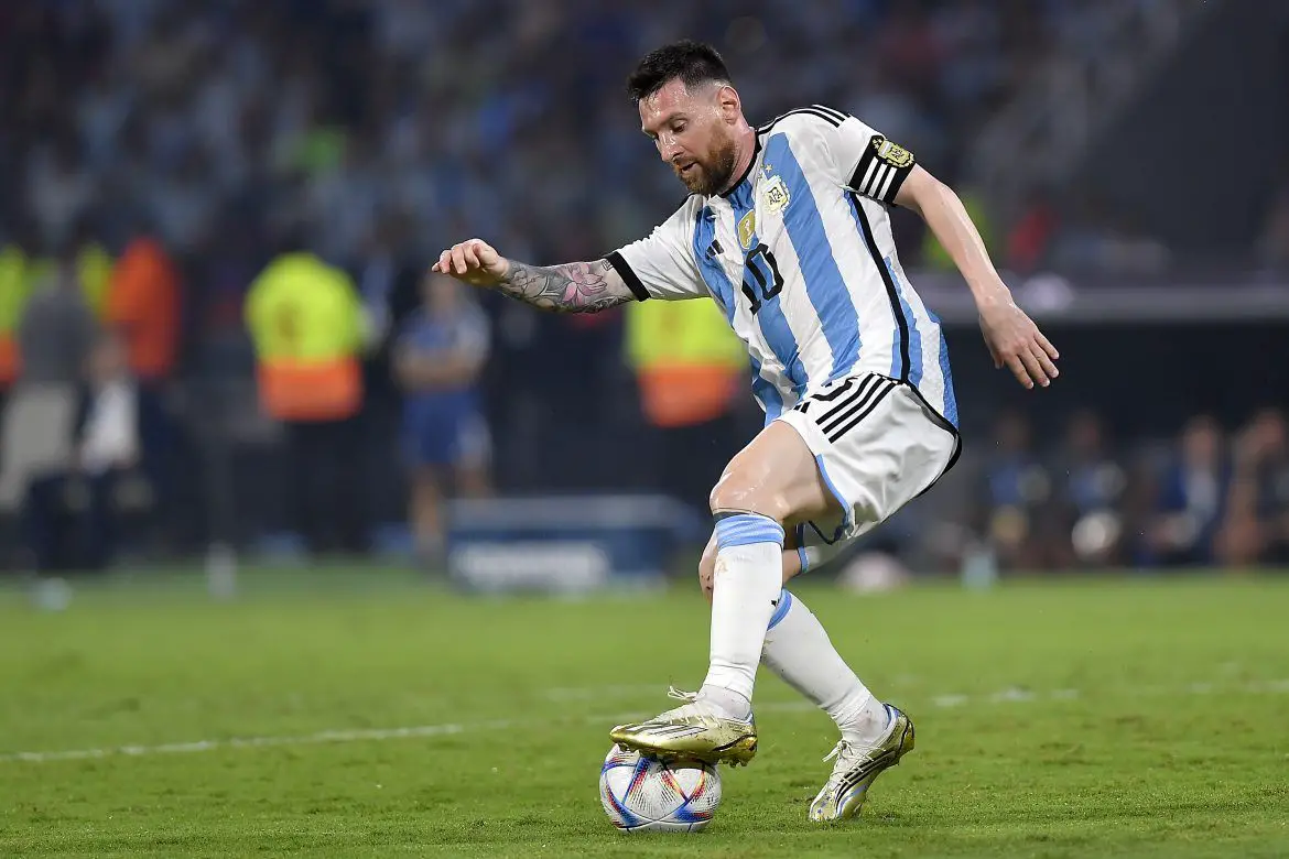 Lionel Messi in action for Argentina.