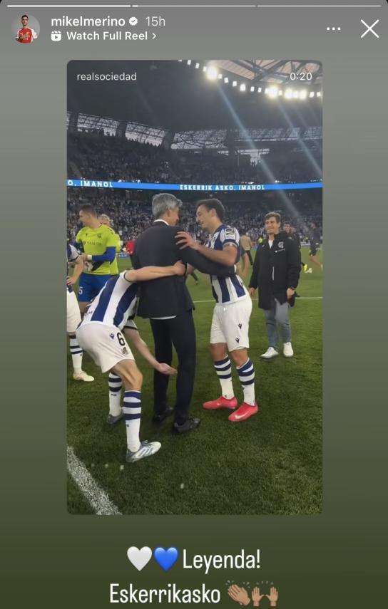 Arsenal star sends message to departing Real Sociedad boss Imanol 6 Merino IG