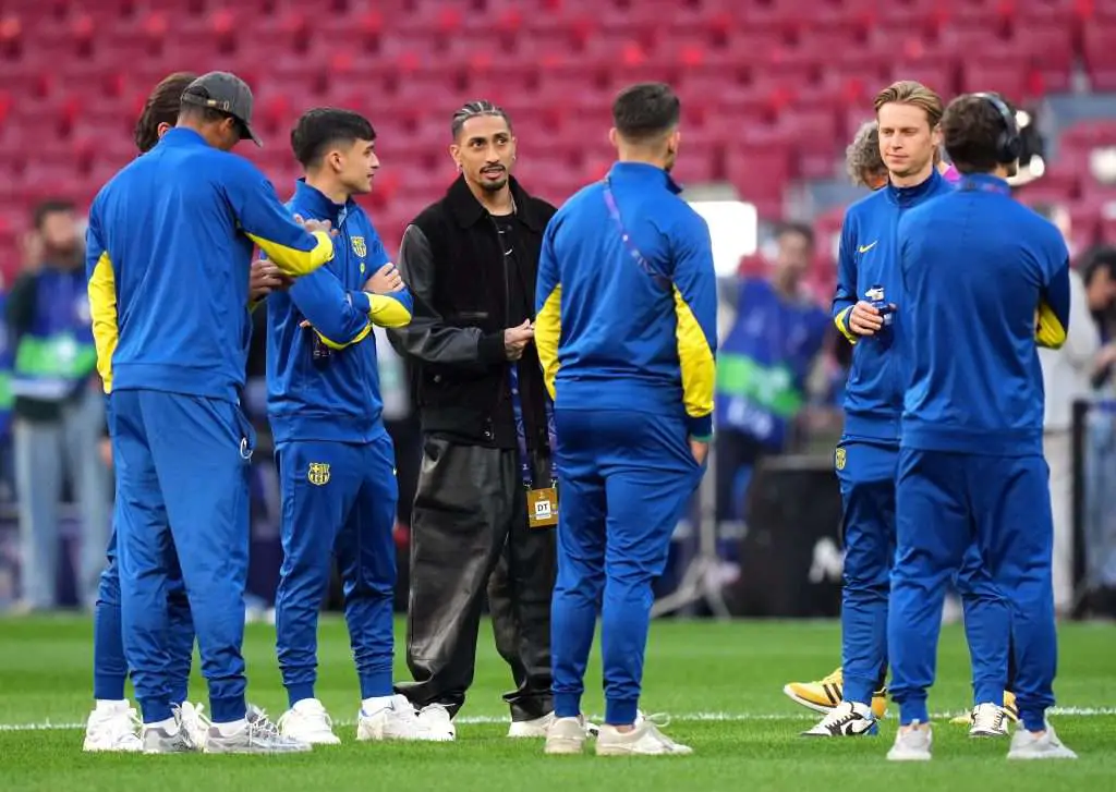Barcelona in Champions League quarter-final action against Atletico de Madrid