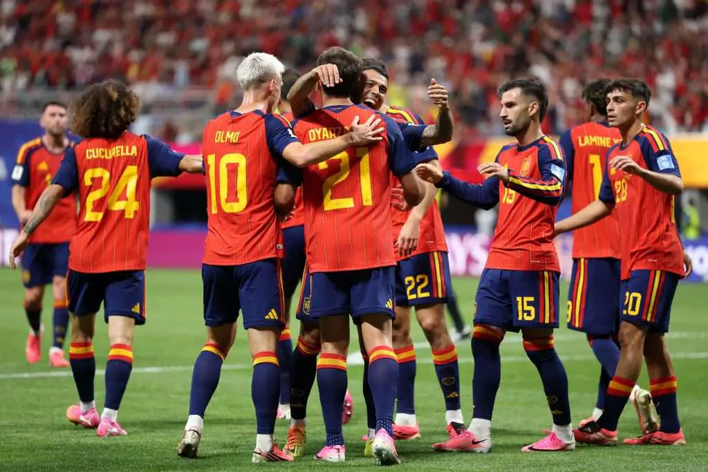 Spain national team in action during the FIFA World Cup 2026