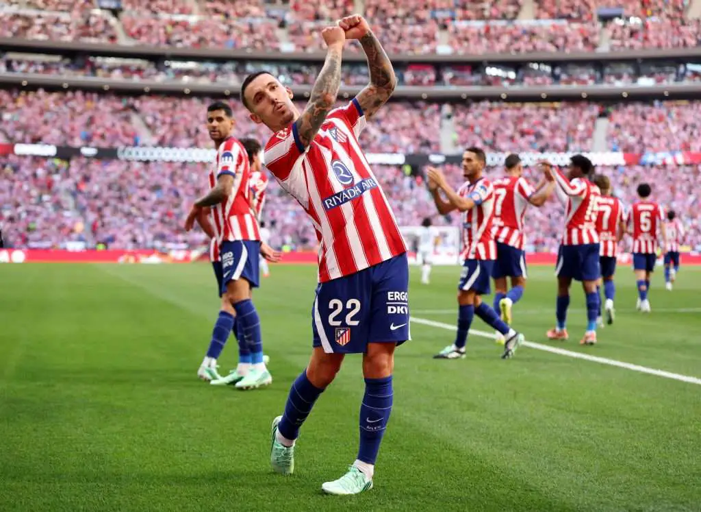 Atlético de Madrid and Real Madrid players during the Madrid derby